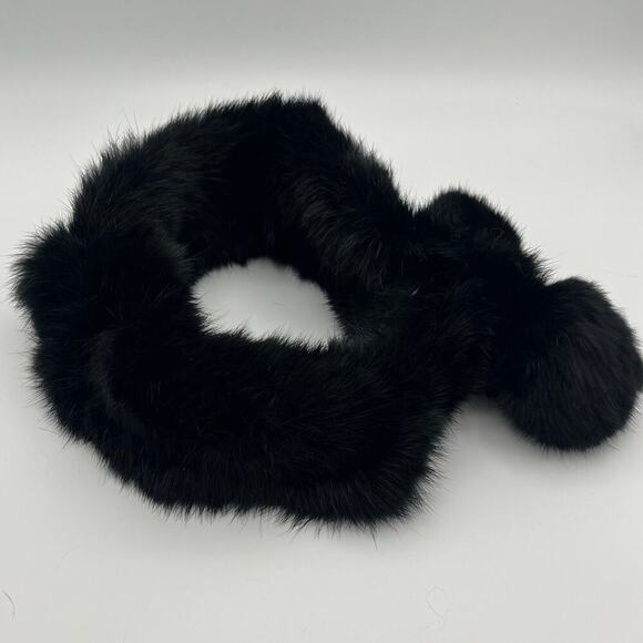 Preston & York Women's Black 100% Rabbit Fur Neck Warmer - Picture 4 of 6